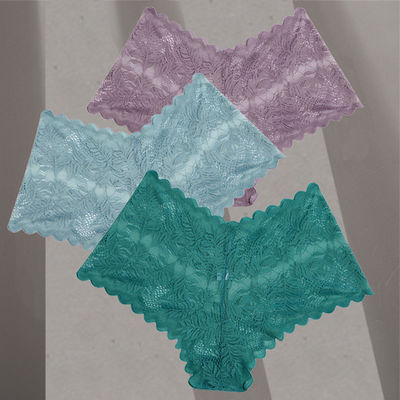 Plus Size Sexy Bodysuit Lingerie Lace Boxer Briefs For Women Hipster Middle Waisted