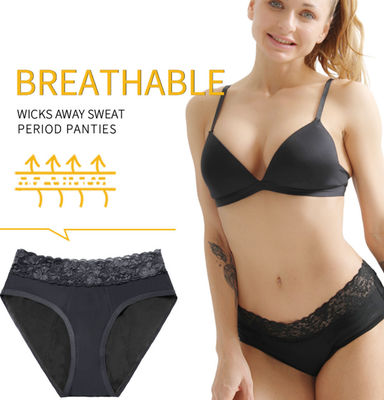 3xl 4x 5x Lace Period Panties Plus Size Sexy Mid Waist Absorbency 4 Layer Reusable