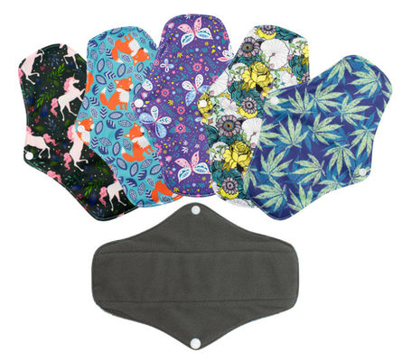 Washable Organic Reusable Sanitary Pads Safe Heavy Flow Multi Color High Breathability