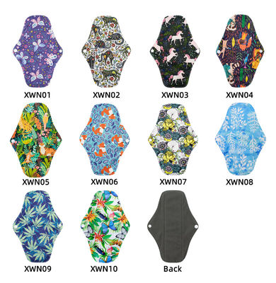 Washable Organic Reusable Sanitary Pads Safe Heavy Flow Multi Color High Breathability