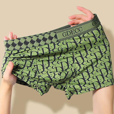 2xl 3xl 4xl Polyamide Mens Boxer Shorts 3 Pack Gift Box Antibacterial Letter Print Ice Silk