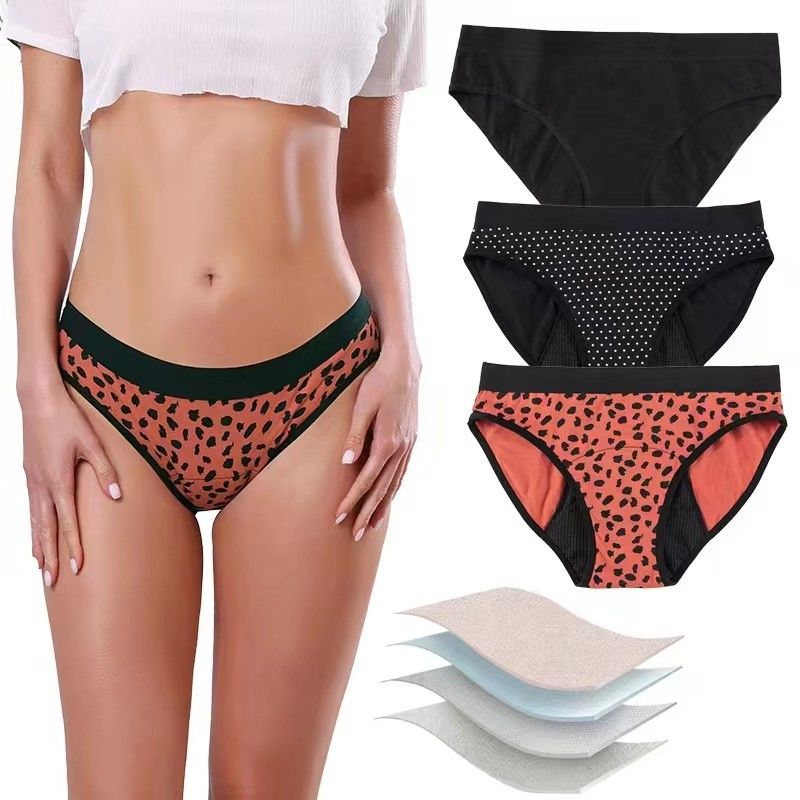 Girl Student Teen Period Panties Leakproof Teenager Wearing Thong 4 Layers
