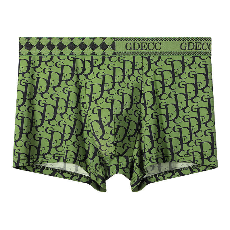 Antibacterial Letter Print Ice Silk Mens Boxer Shorts Xs Xxl Xl Antibacterial Letter Print Brief Summer